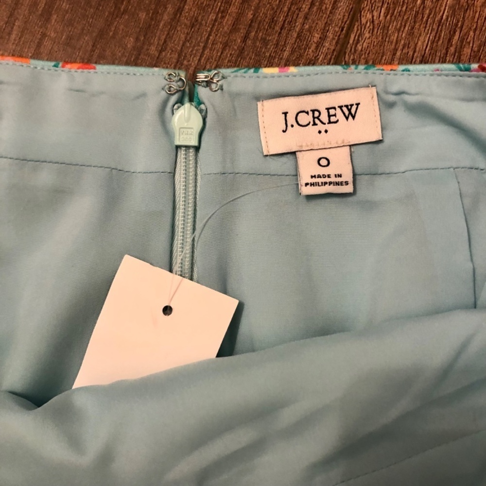 NWT J Crew Factory sateen pencil skirt in Fresh Spearmint Multicolor size 0 - Picture 2 of 6